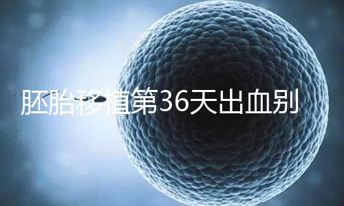 胚胎移植第36天出血別瞎保胎,找準出血原因才是第一步!